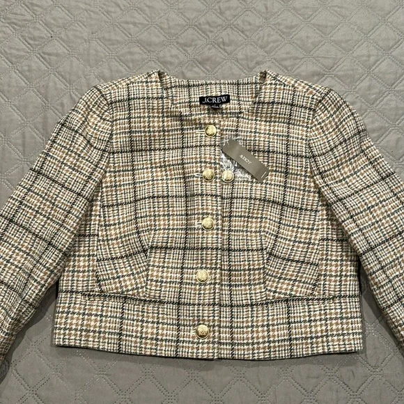 J.Crew Louisa lady jacket in plaid English wool. - Picture 2 of 12